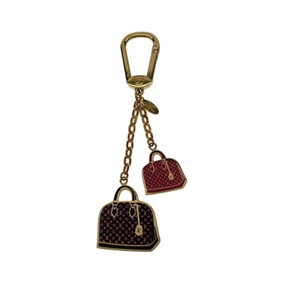 Louis Vuitton Bag Charm Keychain Pink M65129 Ladies Iconic