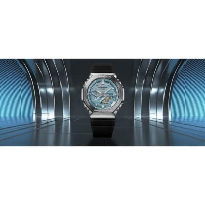 Pre-owned Casio G-shock Gbm-2100a-1a2jf Metal Case Blue Dial Bluetooth Men's Watch