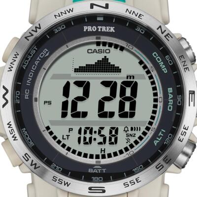 Pre-owned Casio Pro Trek Prw-35-7jf Men Watch Climber Triple Sensor Digital Solar Atomic