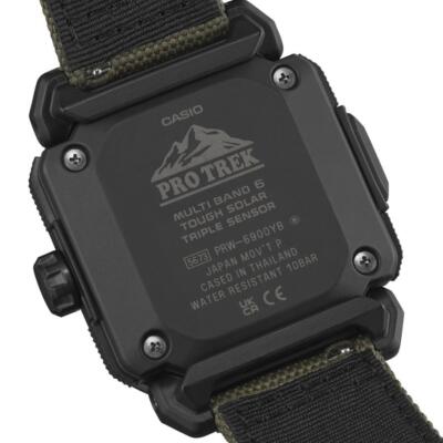 Pre-owned Casio Pro Trek Prw-6900yb-3jf Men Watch Cordura Band Radio Solar Analog Digital