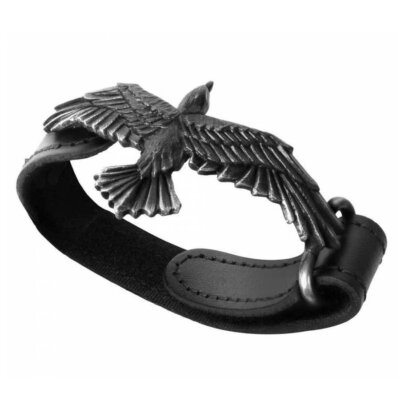 Alchemy Gothic Black Consort Unisex Leather Wrist Strap   Local Stock   Gothic