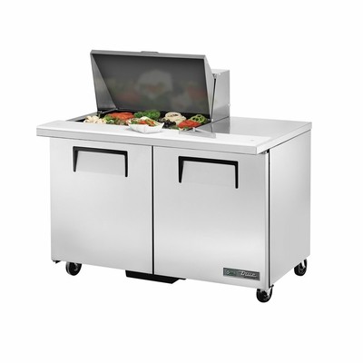 True TSSU-48-12M-B-HC 48" Two Section Mega Top Sandwich Prep Table, 12 Pan