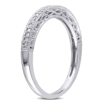 Pre-owned Amour 1/10 Ct Tw Diamond Anniversary Band In 10k White Gold In Check Description