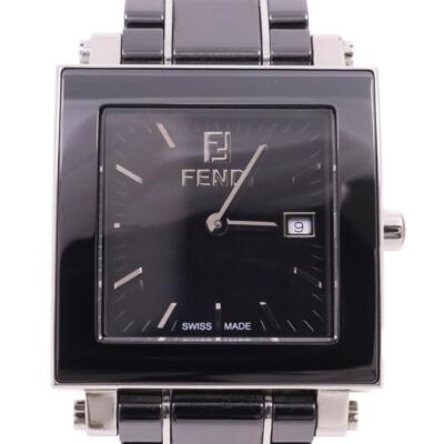 FENDI　腕時計 FENDI 6200G Quadro Quartz Black Dial Ceramic Bracelet Boys