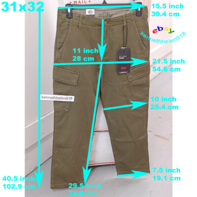 LEVIS PREMIUM XX TAPER CARGO PANTS 394400011 MENS SIZE 31X32,32X34,33X34,34X34