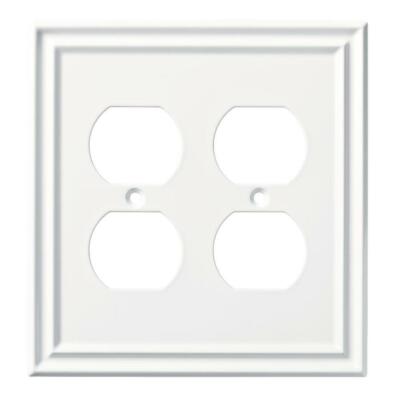 White Double Duplex Wall Plate W36559
