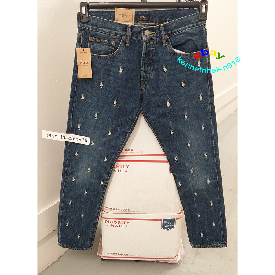 POLO RALPH LAUREN SULLIVAN SLIM EMBROIDERED PONY JEANS MENS