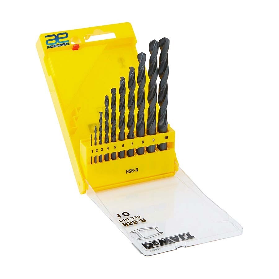 Dewalt 10 Pcs HSS R Drill Bit Set 
