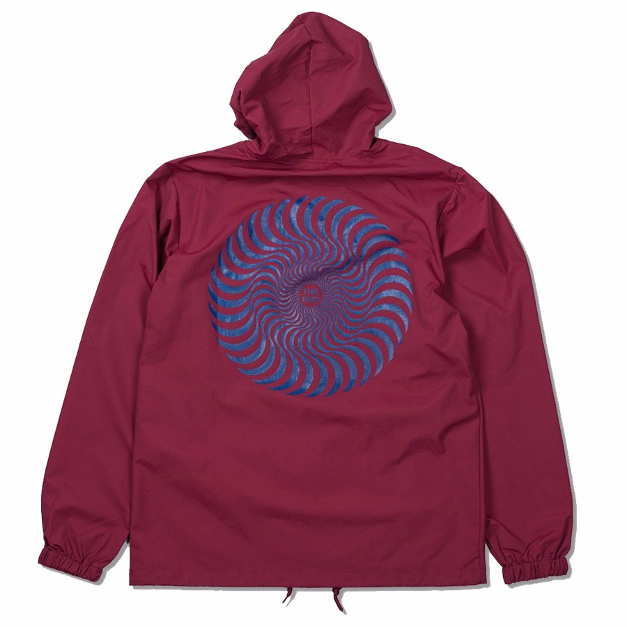 Spitfire Wheels CLASSIC SWIRL HOODED Skateboard Jacket CARDINAL XL