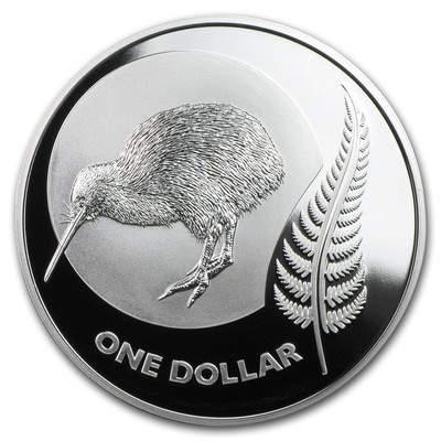 new zealand 2011 kiwi silver fern, 1 oz silver proof $1 dollar