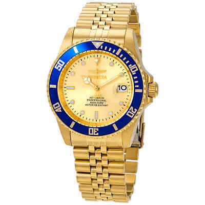 Мужские часы Invicta Pro Diver с автоматической датой и золотым циферблатом 29185