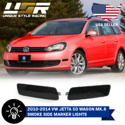 SMOKE Front Bumper Side Marker Pair For 2010-2014 VW Jetta 5D Wagon