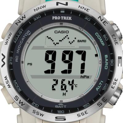 Pre-owned Casio Pro Trek Prw-35-7jf Men Watch Climber Triple Sensor Digital Solar Atomic
