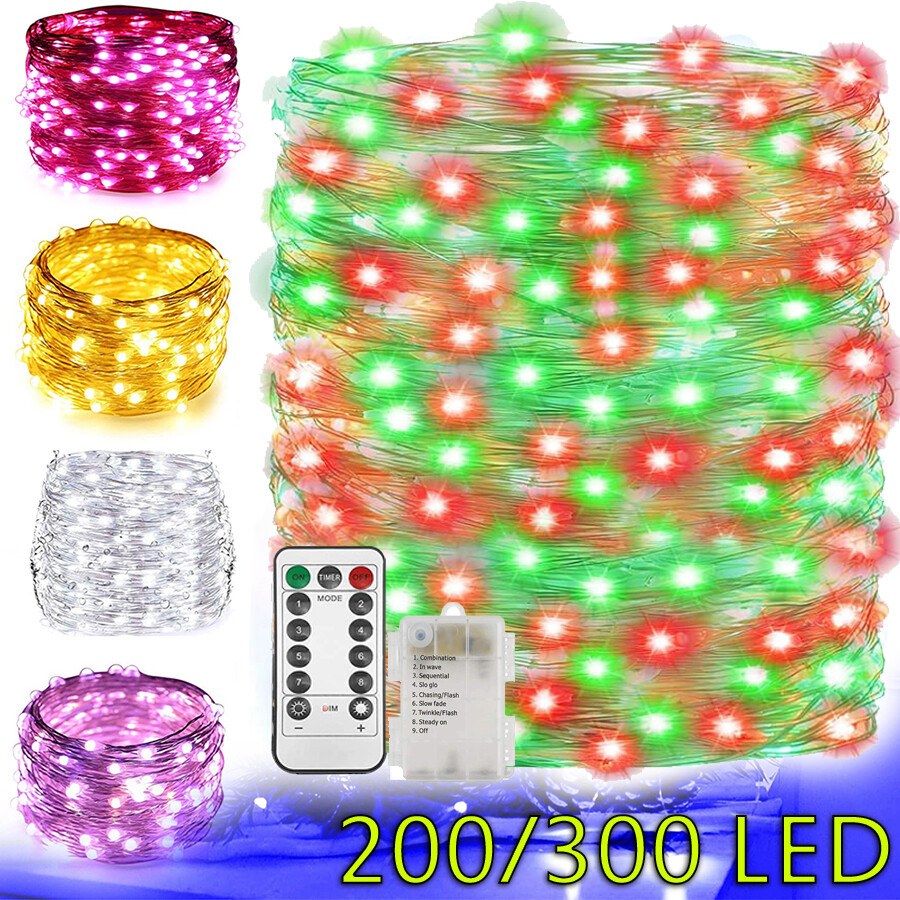 200/300 LED String Fairy Lights Xmas Wedding Party Patio Yard Garden Christmas