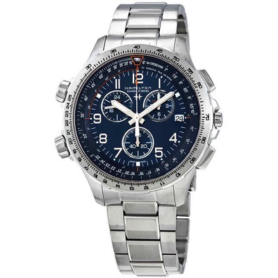 Мужские часы Hamilton Khaki X-Wind с кварцевым синим циферблатом H77922141