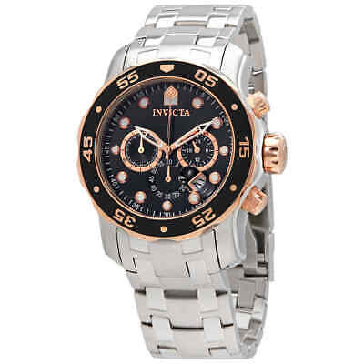 Мужские часы Invicta Pro Diver с хронографом и черным циферблатом 80036