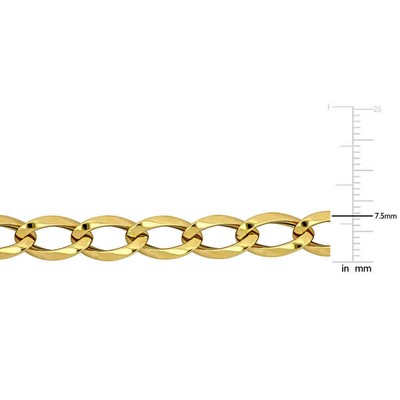 Pre-owned Amour 7.5mm Oval Link Bracelet In 14k Yellow Gold - 7.5 In