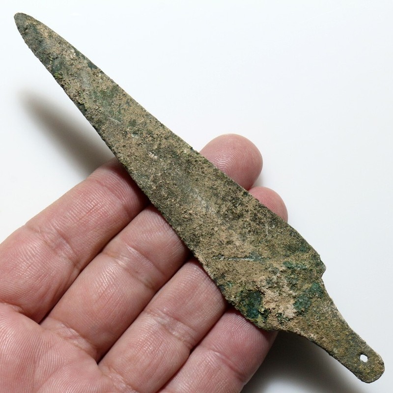 Near East Greek Era Late Bronze Age-Bronze Flat Long Shot Arrowhead-Ca 1500-100