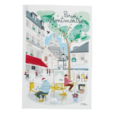 TORCHONS & BOUCHONS, PARIS MONTMARTRE FRENCH COTTON KITCHEN / TEA TOWEL, NEW