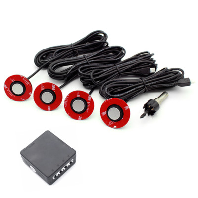 4PCS Silver Parking Sensors Car Auto Reverse Backup Rear Radar Alert System Kit