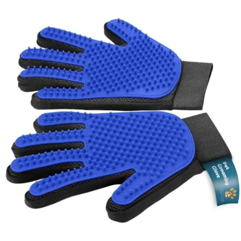 Pet Grooming Gloves Efficient Dog and Cat Grooming Gloves 2-In-1 Deshedding Glov