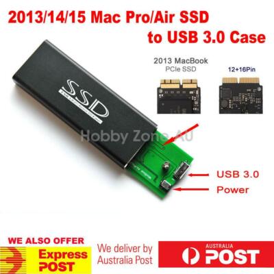 2013/14/15/16 MacBook Air Pro 12+16 Pins SSD to USB 3.0 Converter Adapter  Case
