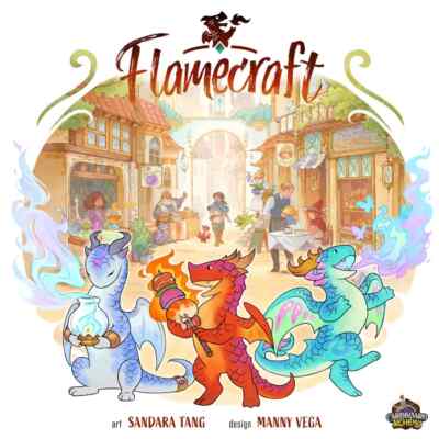 Flamecraft board game KS DELUXE with Pink Dragon Mini Cardboard Alchemy