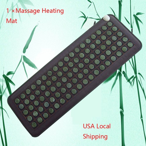 2xStone heating mat Tourmaline Natural Jade Negative Ions InfraRed Pad Device US