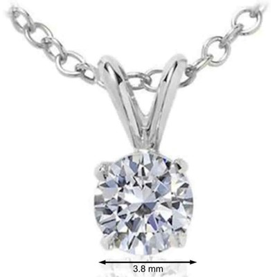 Pre-owned Maulijewels 0.40 Carat  14k White Gold Diamond Solitaire Pendant With 18" 14k