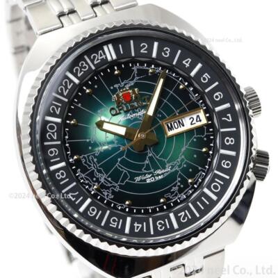 Pre-owned Orient Revival Rn-aa0e02e Watch Green Dial World Map Automatic Mechanical Men