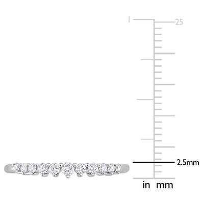 Pre-owned Amour 1/5 Ct Tdw Diamond Semi-eternity Ring In 14k White Gold