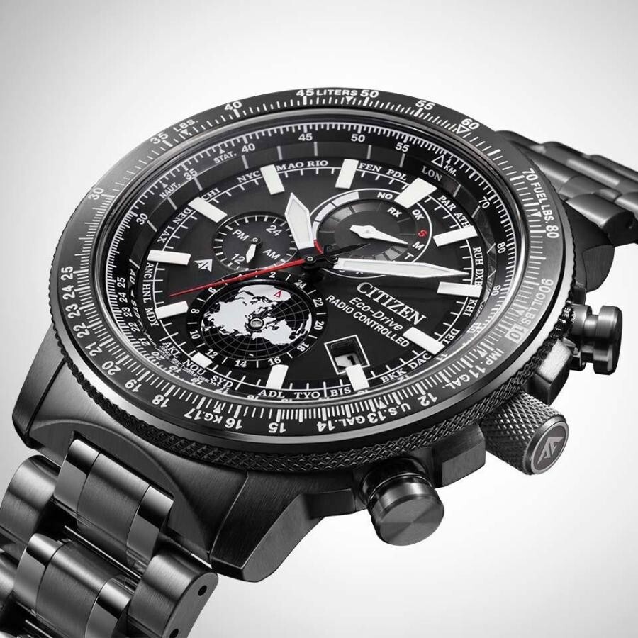 Pre-owned Citizen Promaster By3005-56g Sky Series Geo Trekker Eco Drive Black Men's Watch