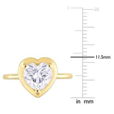 Pre-owned Amour 2 Ct Tgw Created Moissanite-white Fashion Ring 10k Yellow Gold