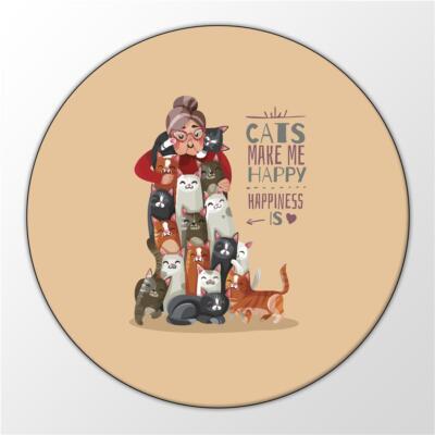 Magnet Cats make me happy Liebe Kühlschrankmagnet 59mm Geschenkidee Souvenir Prä