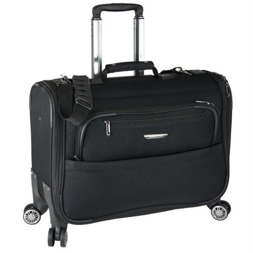 Carry-On Softside 8-Wheeled Spinner Garment Bag Luggage, Bla