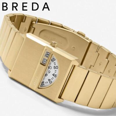 Pre-owned Breda 'pulse Tandem' Watch 1747a Gold Quartz 26mm Japan