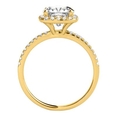 Pre-owned Maulijewels 14k Yellow Gold 1.75 Carat Cushion Cut Moissanite Diamond ( G-h/ Vs1