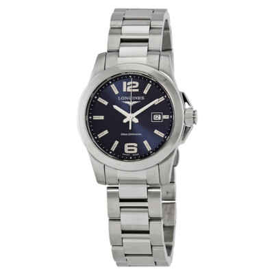 Pre-owned Longines Conquest Sunray Blue Dial Ladies Watch L3.376.4.96.6