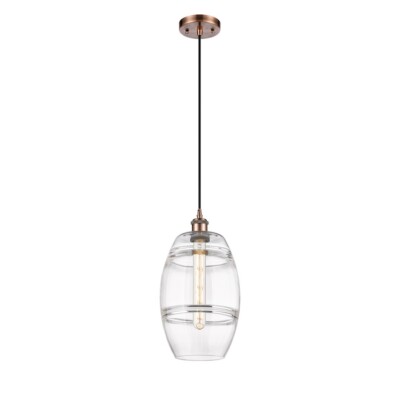 Innovations 516-1P Vaz 1Lt 8'' Cord Mini Pendant, CP/Clear - 516-1P-AC-G557-8CL