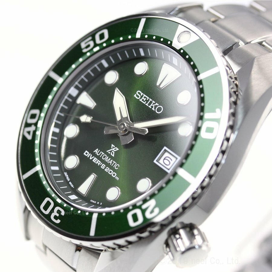 Pre-owned Seiko Sbdc081 Prospex Sumo Green Diver Scuba Automatic Diver's Watch