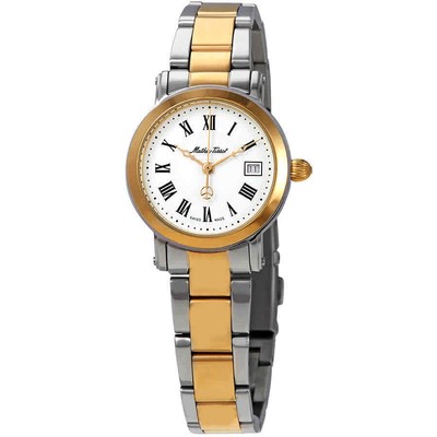 Женские двухцветные часы Mathey-Tissot City с серебряным циферблатом D31186MBR