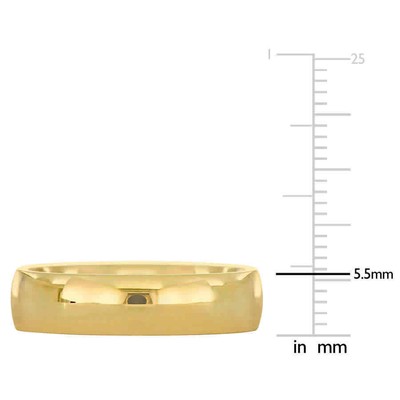 Pre-owned Amour Men's 5.5mm Finish Comfort Fit Wedding Band In 14k Yellow Gold