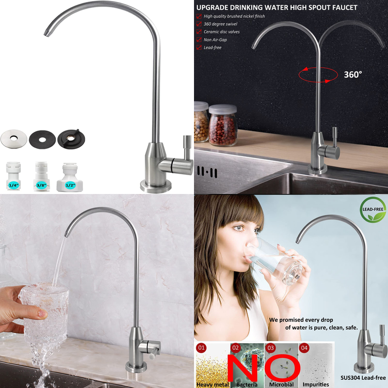 Drinking Water Filter Faucet Stainless Steel Lead-Free Reverse Osmosis Purifier
