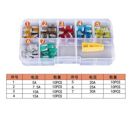 Micro Automotive Fuse Assortment Kit 5, 7.5, 10, 15, 20, 25 & 30 Amp Mixed70Pcs