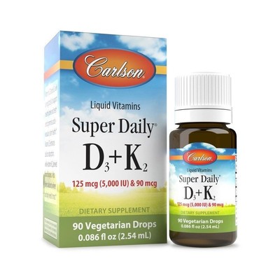 Carlson Laboratories Super Daily D3 + K2 5000 МЕ (125 мкг) + 90 мкг 90