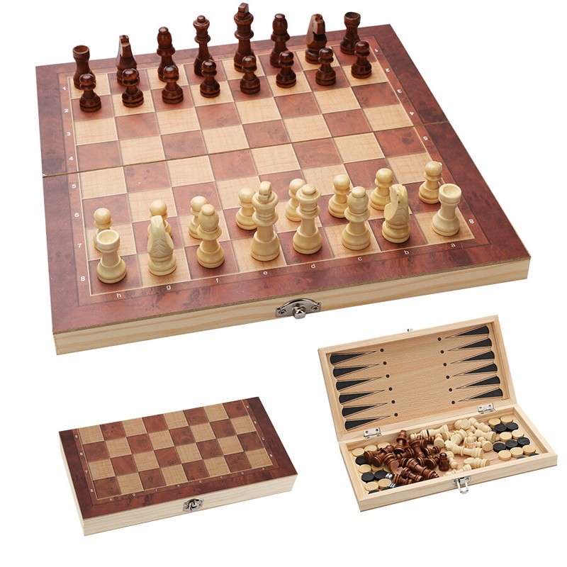 Schachspiel Inklusive Figuren Neu Sehr Edles 29*29cm 3 In1 Schach Profi