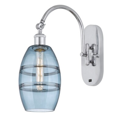 Innovations 518-1W Vaz 1Lt 6'' Sconce, Swivel Arm, CH/BL - 518-1W-PC-G557-6BL