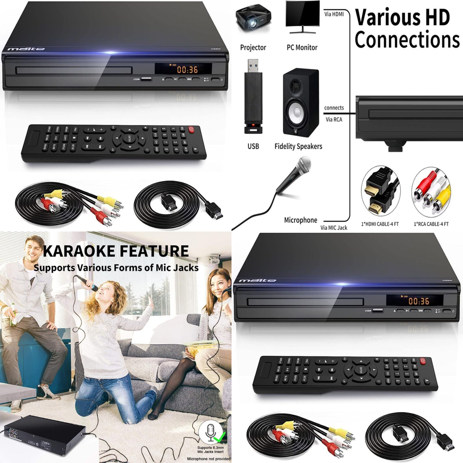 PREMIUM DVD CD Multimedia Region Player 1080P HDMI AV USB