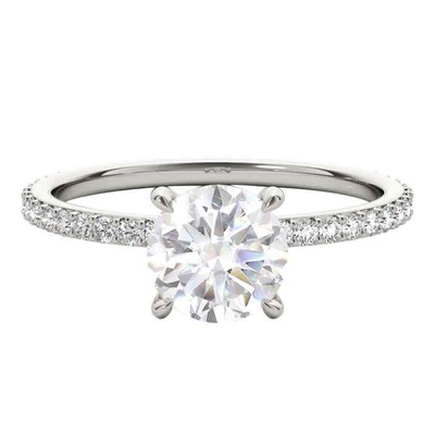Pre-owned Maulijewels 1.35 Carat Diamond White Moissanite Engagement Rings For Women In
