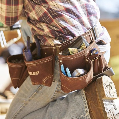 General Construction Leather Tool Apron Waist Belt Plumber Electrician Tool Bag